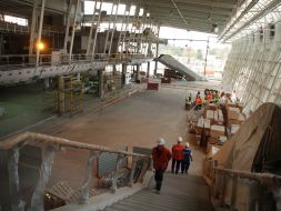 Workers in an air-port