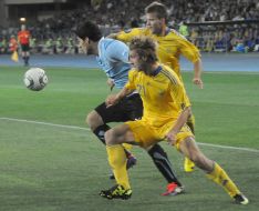 Bogdan Butko, Andrey Yarmolenko and Luis Suarez