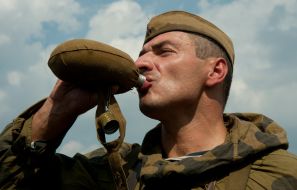Participant of reconstruction of episode of Zaporozhia defensive
