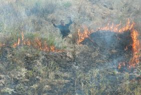 Participant of reconstruction of episode of Zaporozhia defensive