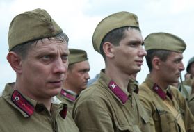 Participants of reconstruction of episode of Zaporozhia defensive