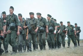 Participants of reconstruction of episode of Zaporozhia defensive