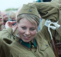 Participant of reconstruction of episode of Zaporozhia defensive