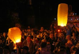 The participants of charitable measure «Heavenly lanterns»
