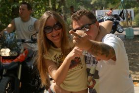 Participants of bikers gathering