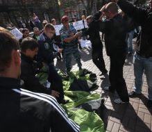 Participants of action and employees of militia