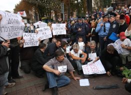 Participants of action and employees of militia