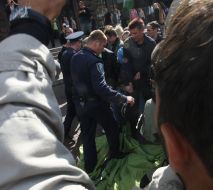 Participants of action and employees of militia