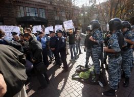 Participants of action and employees of militia