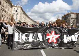 March of soccers fans