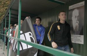 March of soccers fans