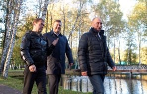 Dmitriy Medvedev, Viktor Yanukovich and Vladimir Putin