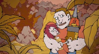 Shot from animated cartoon "Animals for Animals"