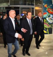 Grigoriy Surkis, Aleksandr Yaroslavskiy, Michel Platini and Mikhail Dobkin