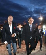 Aleksandr Yaroslavskiy, Michel Platini and Mikhail Dobkin