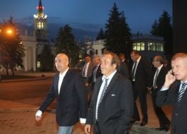 Aleksandr Yaroslavskiy, Grigoriy Surkis  and  Michel Platini