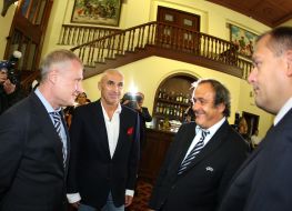 Grigoriy Surkis, Aleksandr Yaroslavskiy, Michel Platini and Mikhail Dobkin