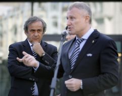 Michel Platini and Grigoriy Surkis