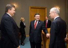 Herman van Rompuy, Viktor Yanukovich and Jose Manuel Barrosu