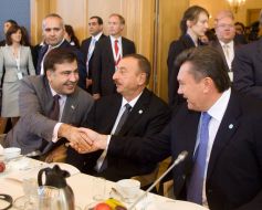 Mikhail Saakashvili, Ilkham Aliev and Viktor Yanukovich