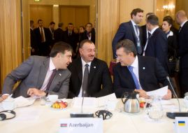 Mikhail Saakashvili, Ilkham Aliev and Viktor Yanukovich