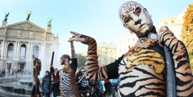Participants of carnival procession