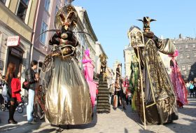 Participants of carnival procession