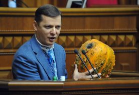 Oleg Lyashko with a pumpkin
