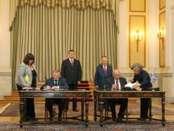 The signing of a cooperation agreement