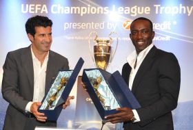 Luis Figo and Dwight Yorke