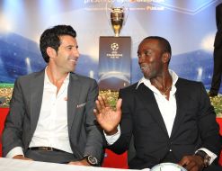 Luis Figo and Dwight Yorke