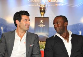 Luis Figo and Dwight Yorke