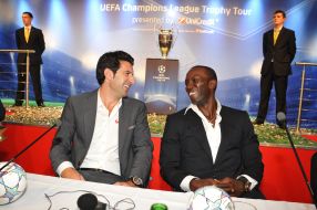 Luis Figo and Dwight Yorke