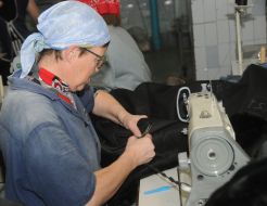 Convict in sewing workshop