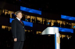 Viktor Yanukovich makes a speech