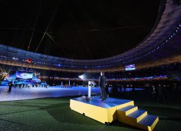 Viktor Yanukovich makes a speech