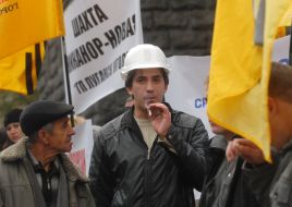 The miners are protesting against the destruction of the industry