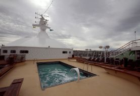 Swimming pool on board the cruise liner Artania