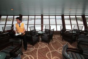 Restaurant on board the cruise liner Artania