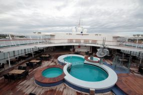 Swimming pool on board the cruise liner Artania