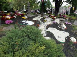 Floral exposition Japanese garden in autumn