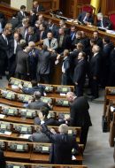 Deputies from the "BYT-Motherland" gathered at the podium