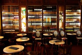 Bottles with wine