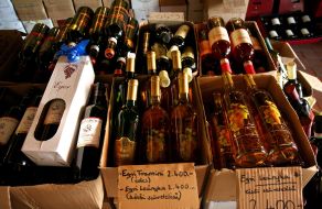 Bottles with wine