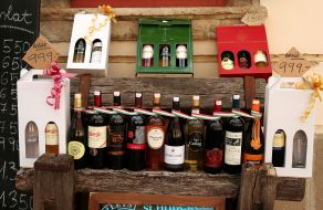 Bottles with wine