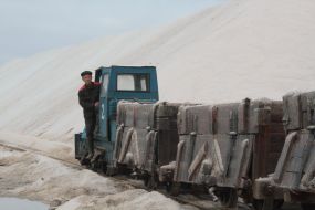 Marine salt mining on Sasyk-Sivash lake