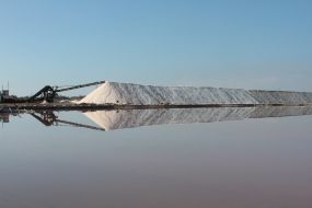 Marine salt mining on Sasyk-Sivash lake