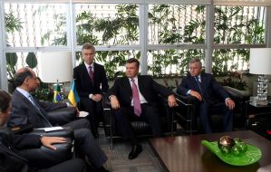 Paulo Skaf, Viktor Yanukovich, and Anatoliy Kinah