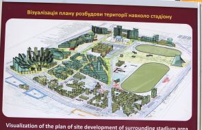 Visualization of plan of alteration of territory round the stadium 