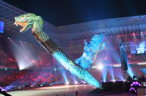 A festive show at the stadium opening ceremony